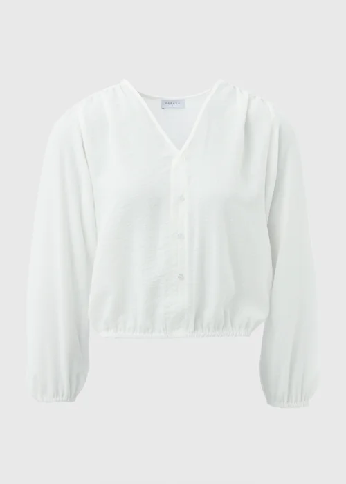 White Button Detail Blouse - Size 8 Image 5