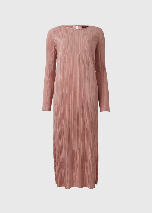 Brown Plisse Column Dress - 8 Image 5