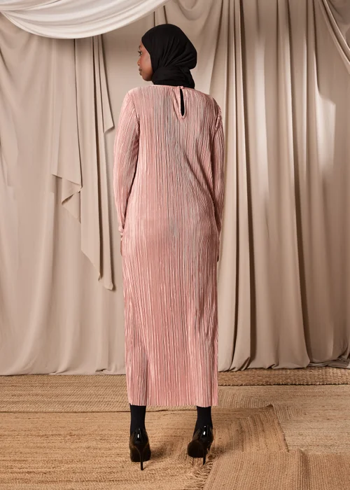 Brown Plisse Column Dress - 8 Image 2