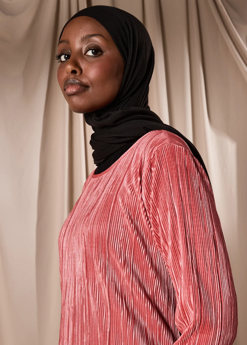 Pink Plisse Column Dress - 8 Image 3