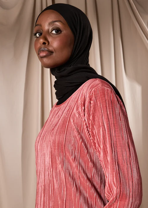 Pink Plisse Column Dress - 8 Image 3