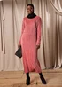 Pink Plisse Column Dress - 8 Image 1