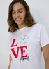 White Love Football T-Shirt - Size 8 Image 3