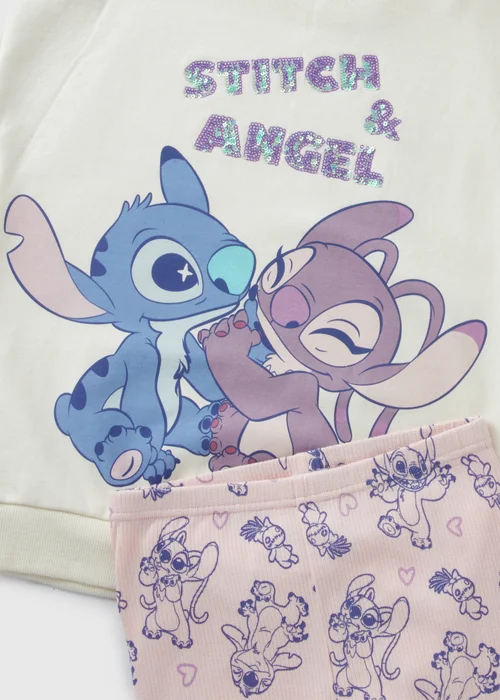 Disney Kids Cream Stitch Top & Leggings Set (4-12yrs) - 3 Yrs Image 2