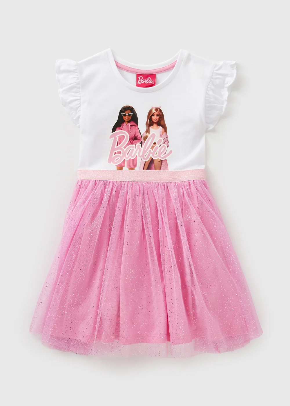 Barbie Girls Pink Mesh Dress (1-7yrs) - 1-1.5 Yrs Image 1