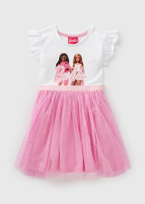 Barbie Girls Pink Mesh Dress (1-7yrs) - 1-1.5 Yrs Image 1
