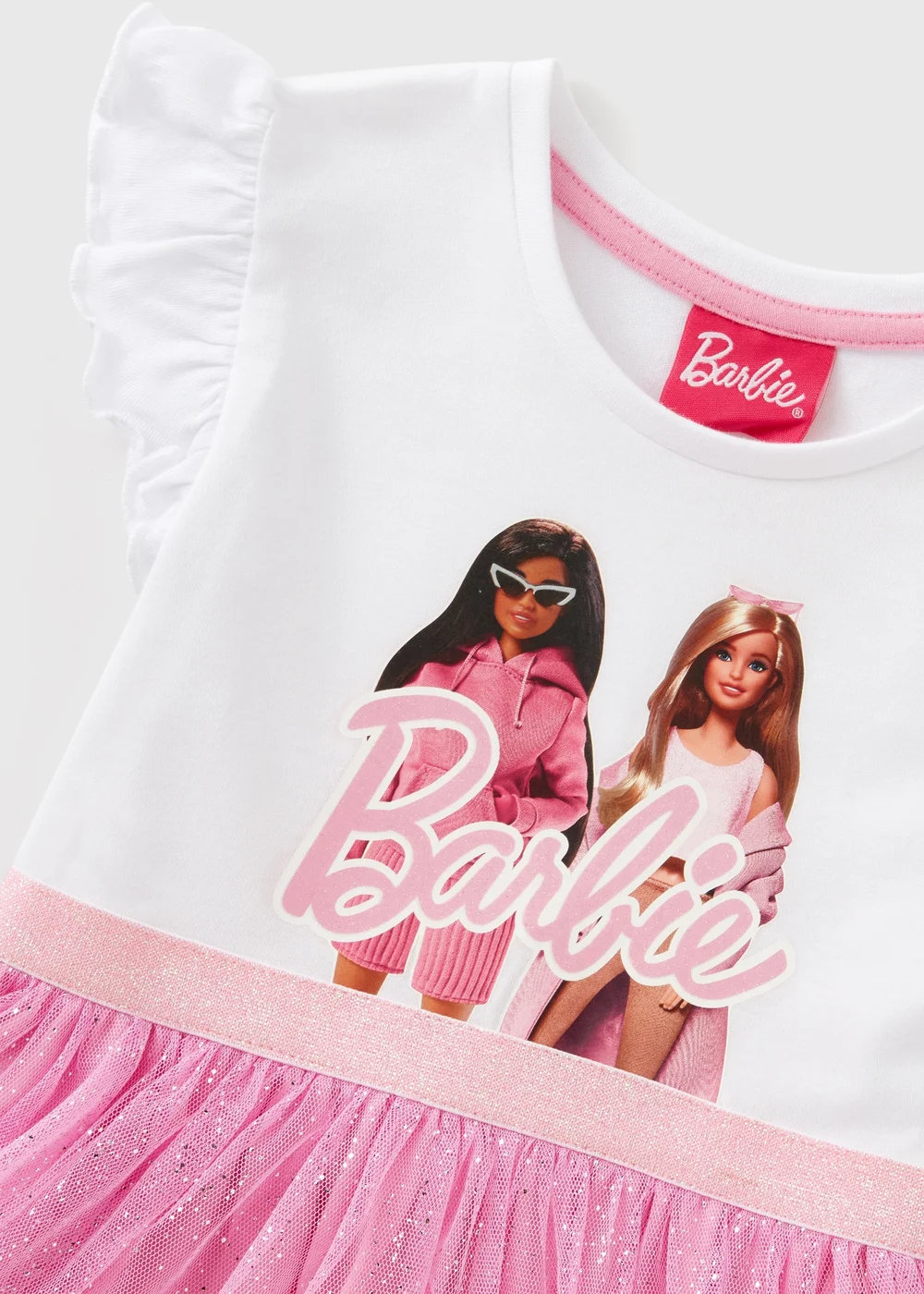 Barbie Girls Pink Mesh Dress (1-7yrs) - 1-1.5 Yrs Image 2