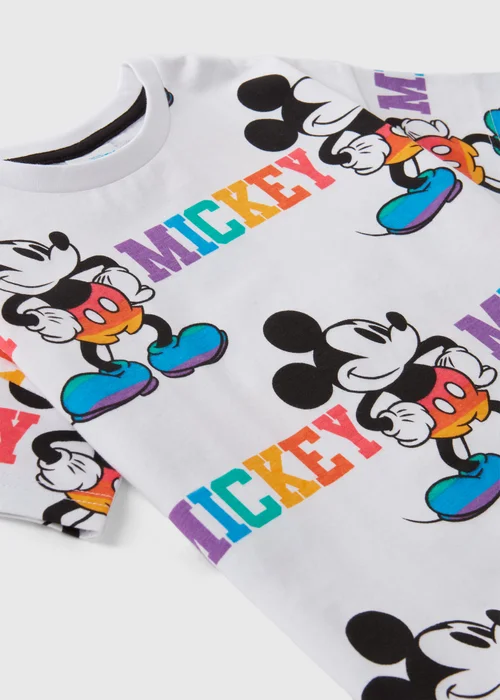 Disney Kids White Pride Mickey Mouse T-Shirt (1-7yrs) - 1-1.5 Yrs Image 2