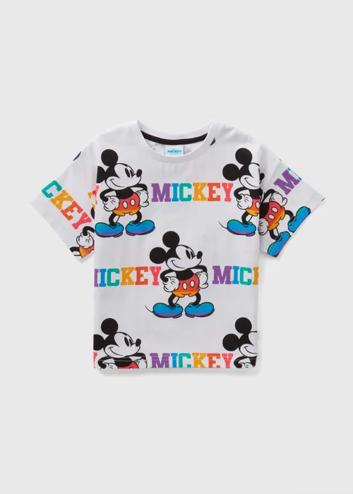 Disney Kids White Pride Mickey Mouse T-Shirt (1-7yrs) - 1-1.5 Yrs Image 1