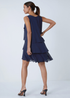 Roman Midnight Blue Embellished Chiffon Frill Swing Dress - 18 Image 3