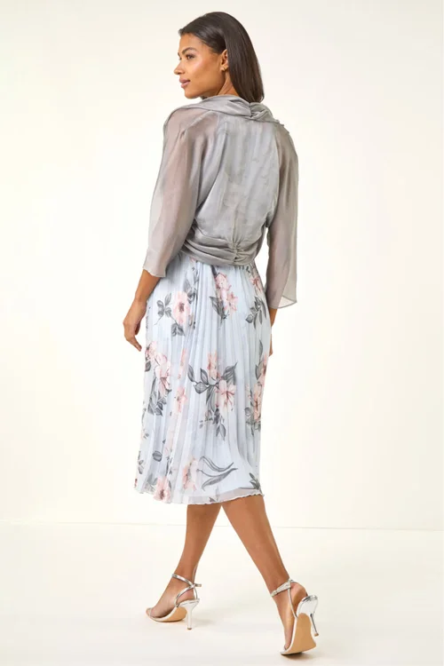 Roman Silver Ruched Hem Chiffon Bolero - 14 Image 3