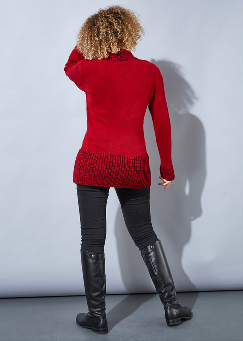 Roman Red V-Neck Overlap Button Detail Jumper - 10 Image 3