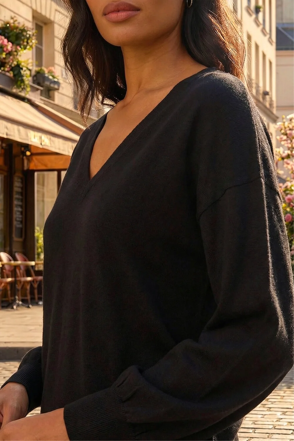 Roman Black V-Neck Stretch Jumper - 14 Image 4