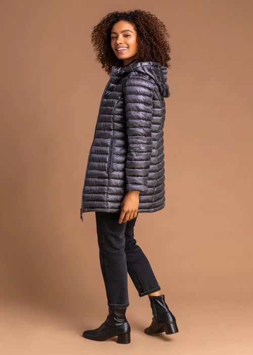 Roman Ash Longline Zip-Through Padded Coat - 18 Image 3