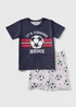 Kids Navy Football Pyjama Set (18mths-13yrs) - Age 18 - 23 Months Image 1