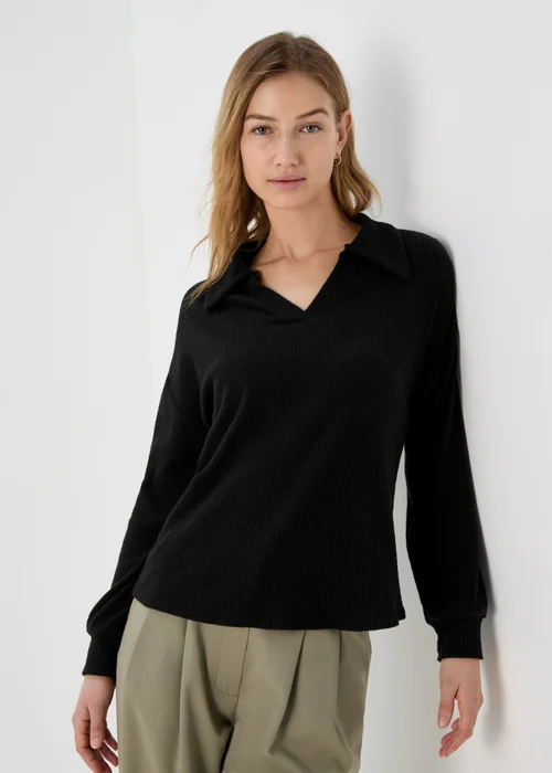 Black Collared Pullover Top - 8 Image 3