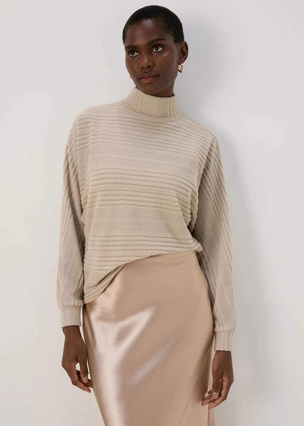 Mocha Soft Dolman Sleeve Ribbed Top - 8 Image 1