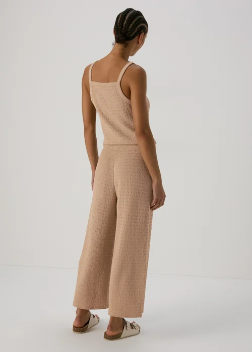 Papaya Petite Beige Neutral Textured Crop Trousers - Size 6 Image 2