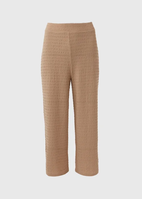 Papaya Petite Beige Neutral Textured Crop Trousers - Size 6 Image 5