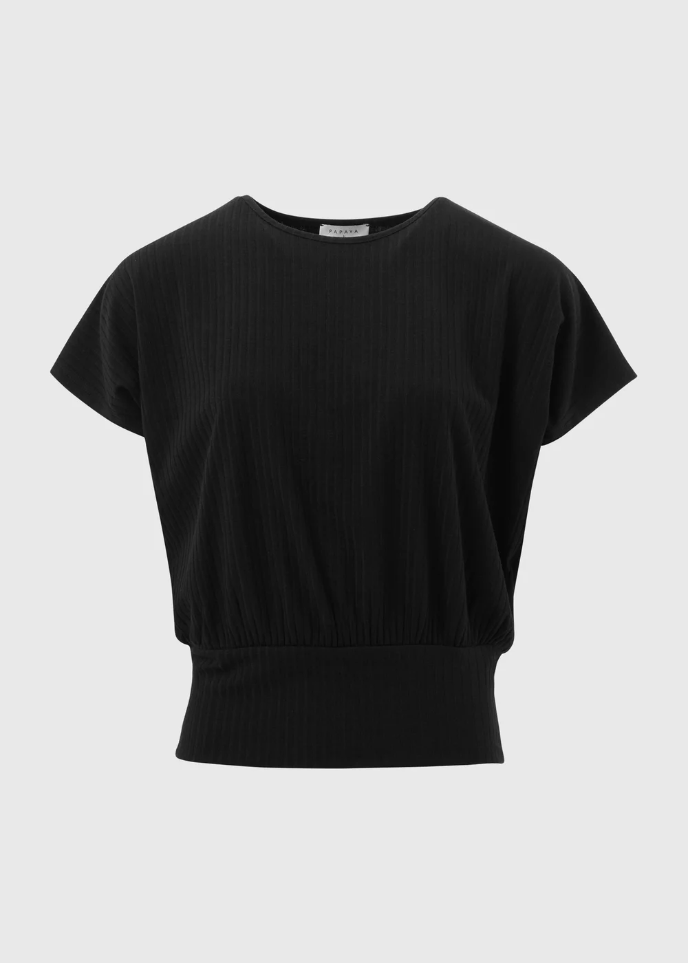 Black Batwing Ribbed Top - Size 8 Image 5