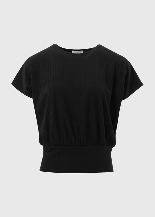 Black Batwing Ribbed Top - Size 8 Image 5