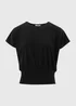 Black Batwing Ribbed Top - Size 8 Image 5