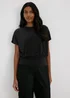 Black Batwing Ribbed Top - Size 8 Image 1