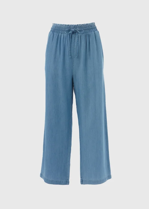 Papaya Petite Light Wash Blue Paperbag Crop Leg Trousers - 6 Image 5