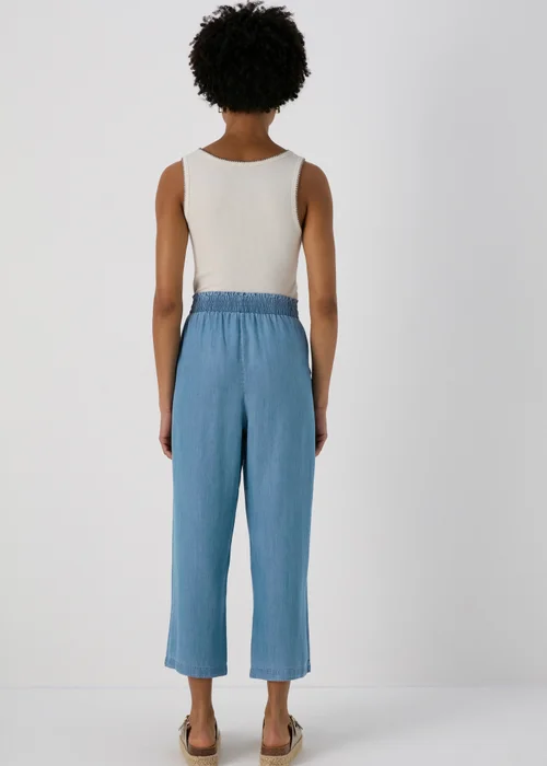 Papaya Petite Light Wash Blue Paperbag Crop Leg Trousers - 6 Image 2