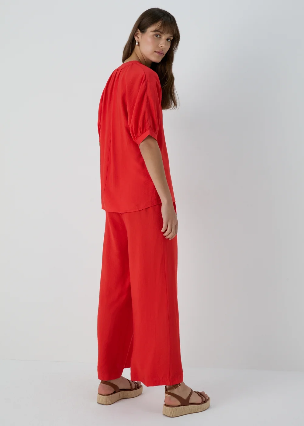 Papaya Petite Red Co Ord Wide Leg Trousers - 6 Image 2