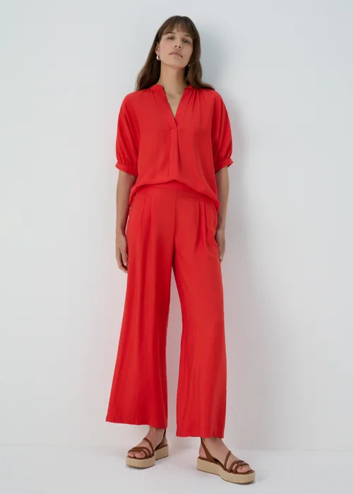 Papaya Petite Red Co Ord Wide Leg Trousers - 6 Image 1