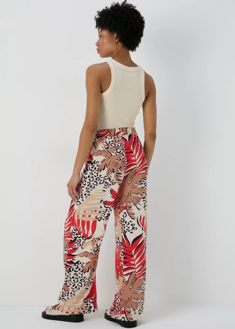 Papaya Petite Red Scarf Print Wide Leg Trousers - 6 Image 2