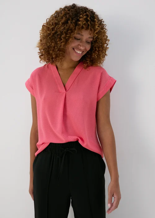 Pink Textured Pullover Top - Size 8 Image 1