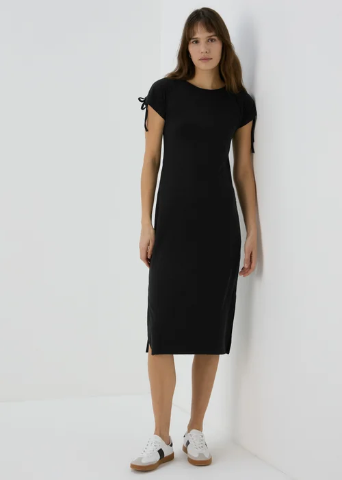 Black Ruched Shoulder Dress - 8 Image 4