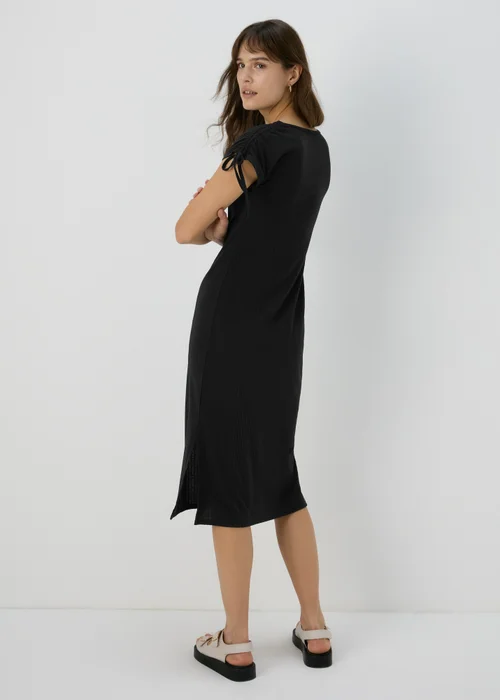Black Ruched Shoulder Dress - 8 Image 2