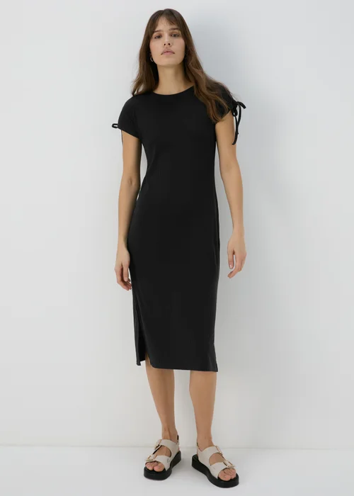 Black Ruched Shoulder Dress - 8 Image 3