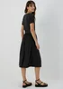 Black Belted Ribbed Midi Dress - 8 Image 2