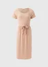 Camel Belted Ribbed Midi Dress - 8 Image 5