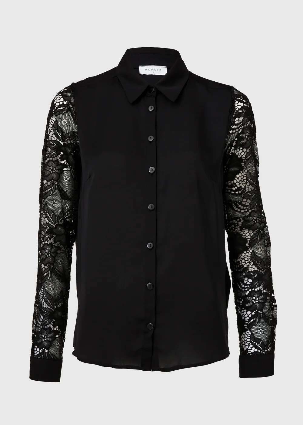 Black Lace Sleeve Shirt - Size 8 Image 5