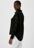 Black Lace Sleeve Shirt - Size 8 Image 2