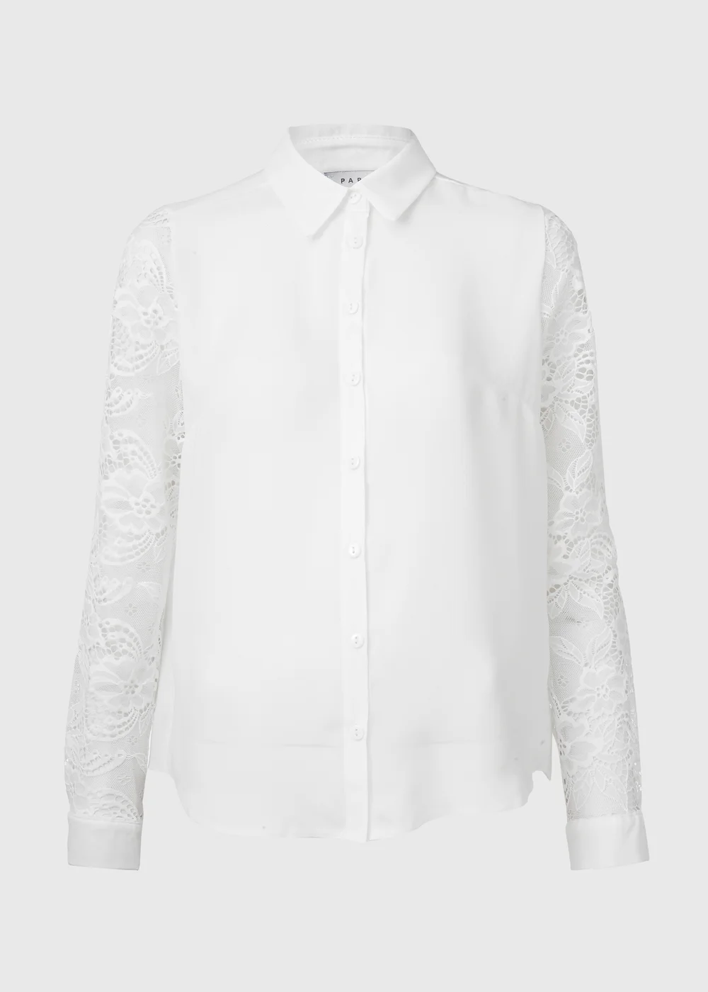 Ivory Lace Sleeve Shirt - Size 8 Image 5
