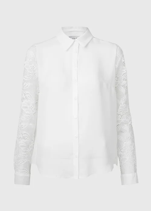 Ivory Lace Sleeve Shirt - Size 8 Image 5