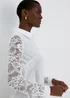 Ivory Lace Sleeve Shirt - Size 8 Image 1