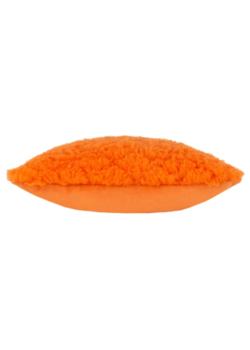 Heya Home Fluff Ball Faux Fur Filled Cushion (45cm x 45cm x 8cm) Orange Fever - One Size Image 4