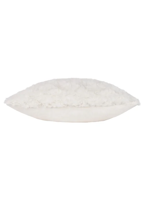 Heya Home Fluff Ball Faux Fur Filled Cushion (45cm x 45cm x 8cm) Dreamy Cream - One Size Image 4