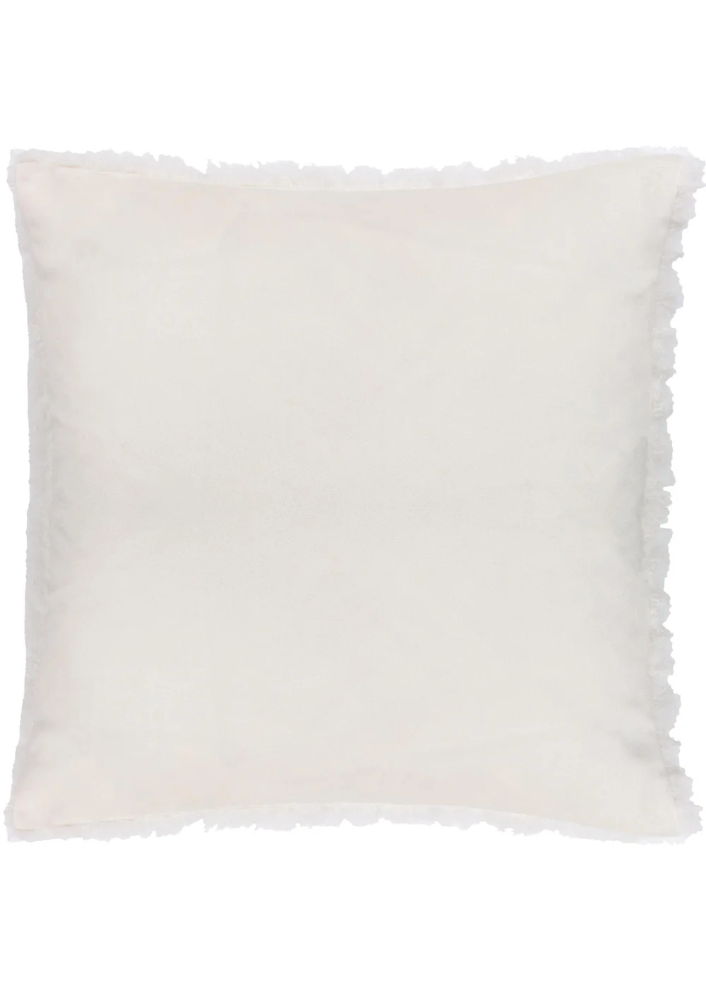 Heya Home Fluff Ball Faux Fur Filled Cushion (45cm x 45cm x 8cm) Dreamy Cream - One Size Image 3