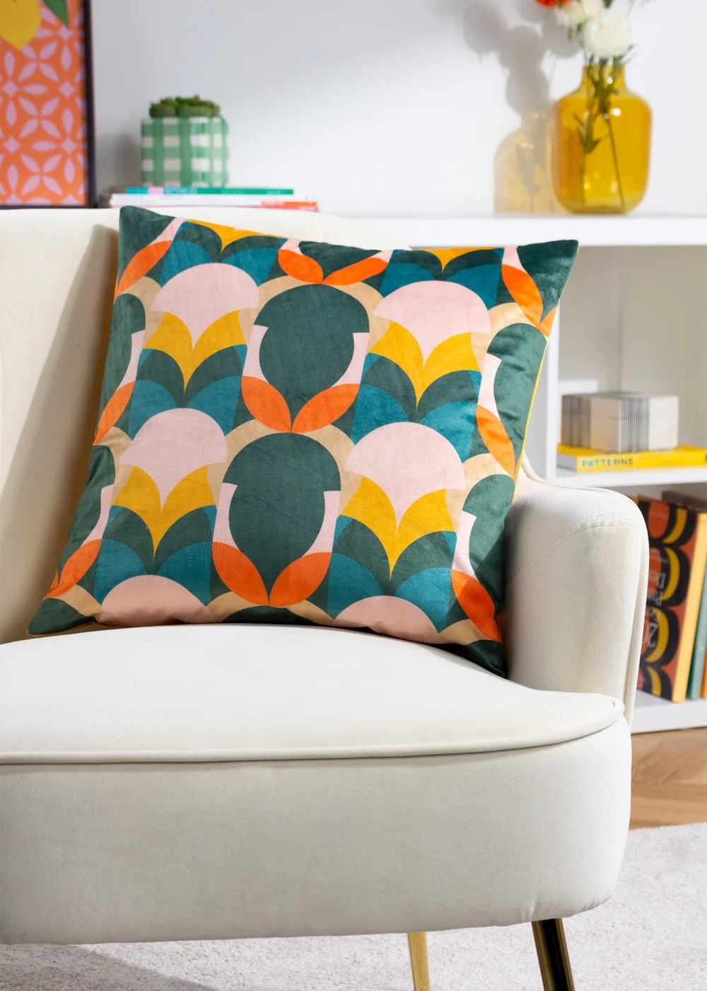 Heya Home Raeya Velvet Filled Cushion (45cm x 45cm x 8cm) - One Size Image 5