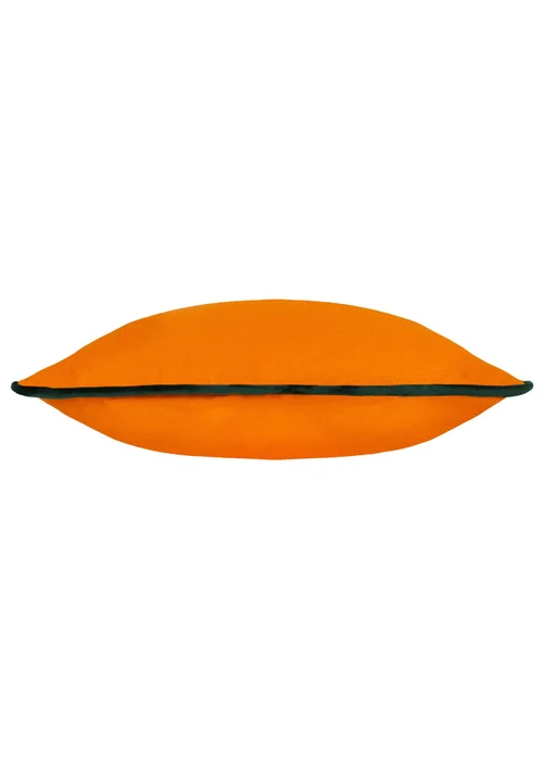 Heya Home Wiggle Velvet Piped Ready Filled Cushion (45cm x 45cm x 8cm) Orange/Green - One Size Image 3