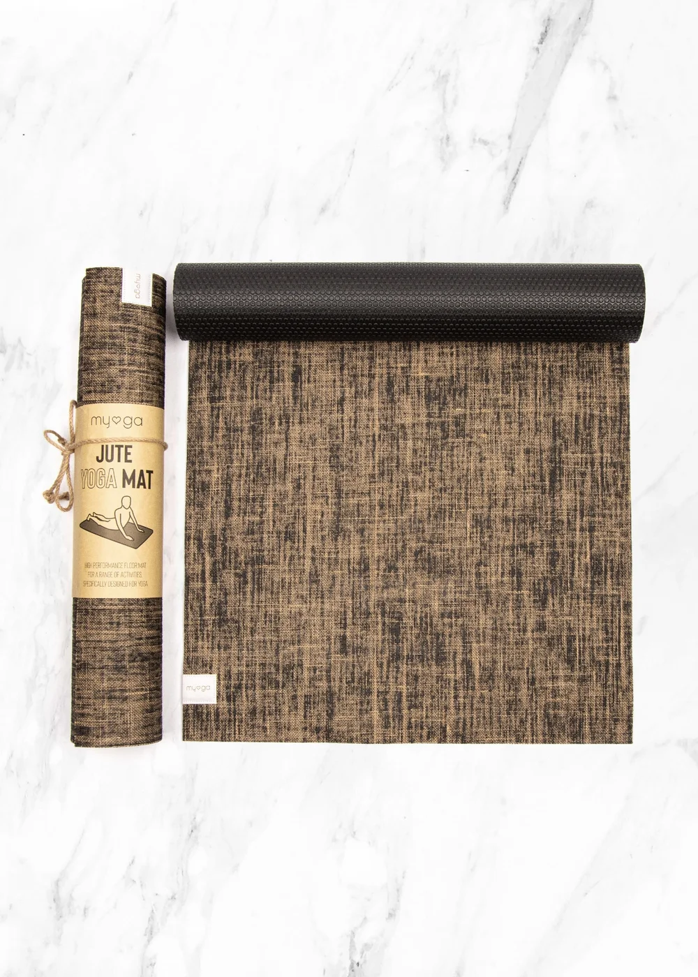 Myga Black Jute Yoga Mat - One Size Image 1