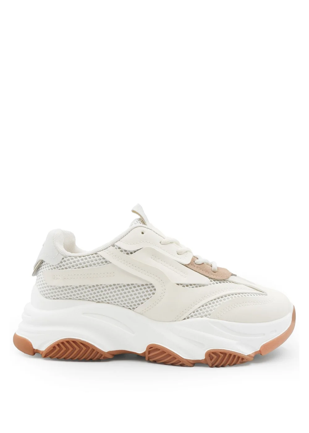 Where's That From Downtown Cream Pu Chunky Sole Trainers - Size 3 Image 1